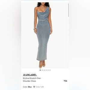 JLUXLABEL Krishna stretch, one shoulder dress in blue– small